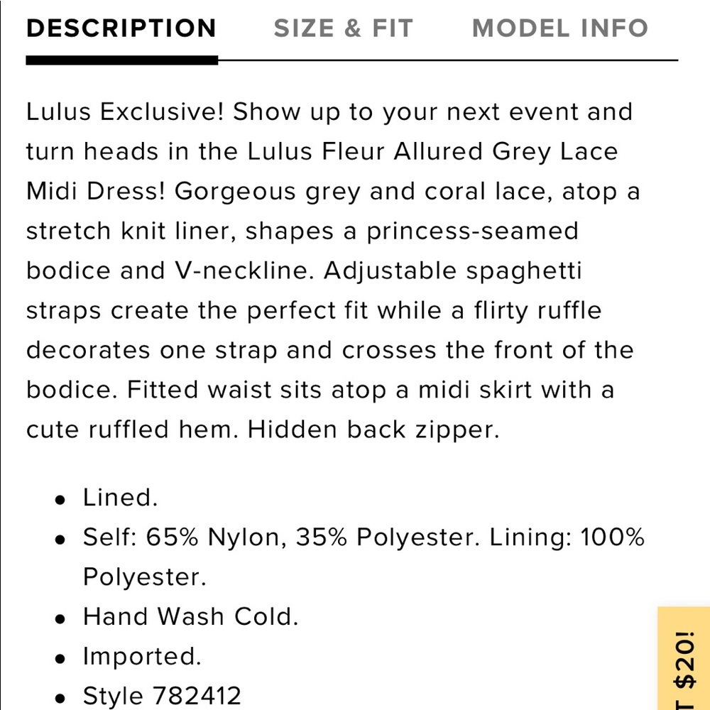 Lulus dress size small - Picture 5 of 6